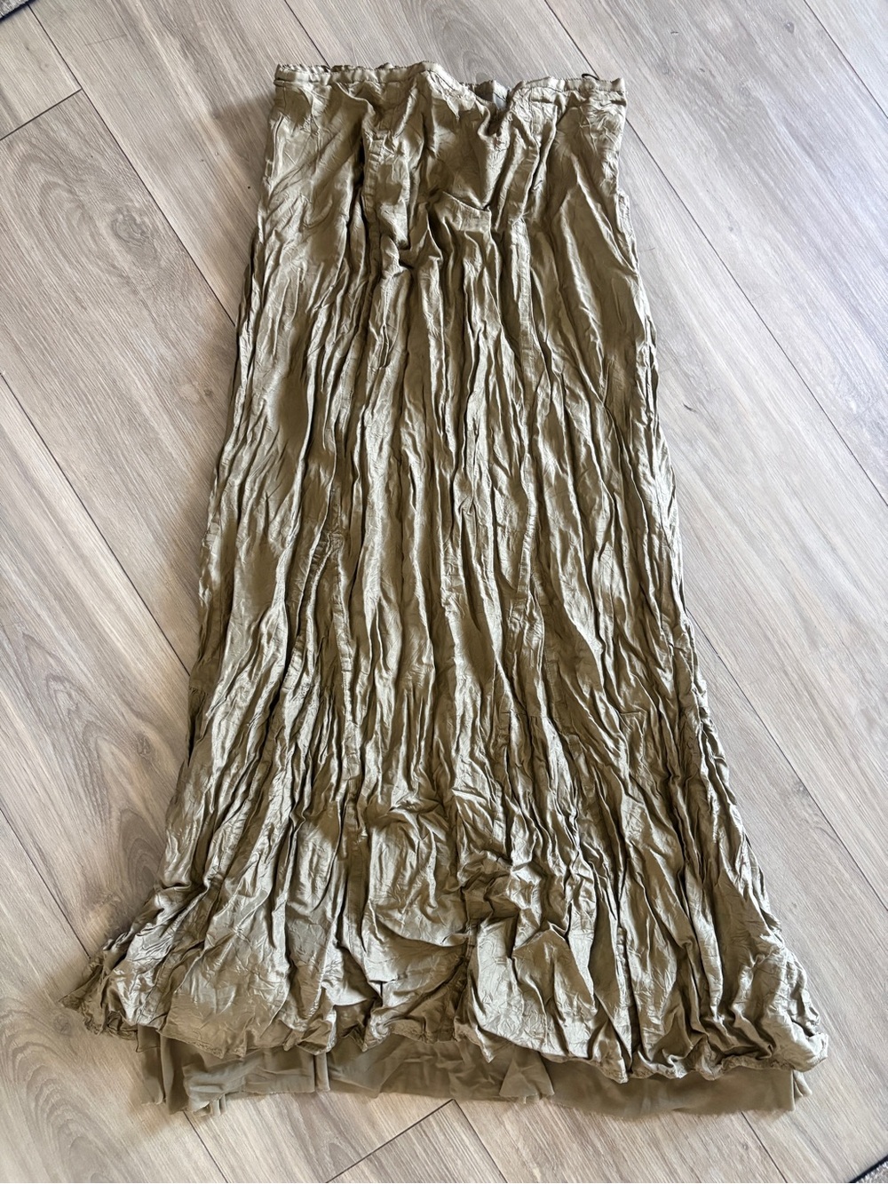 J. Jill Olive Green Crinkle Maxi Skirt